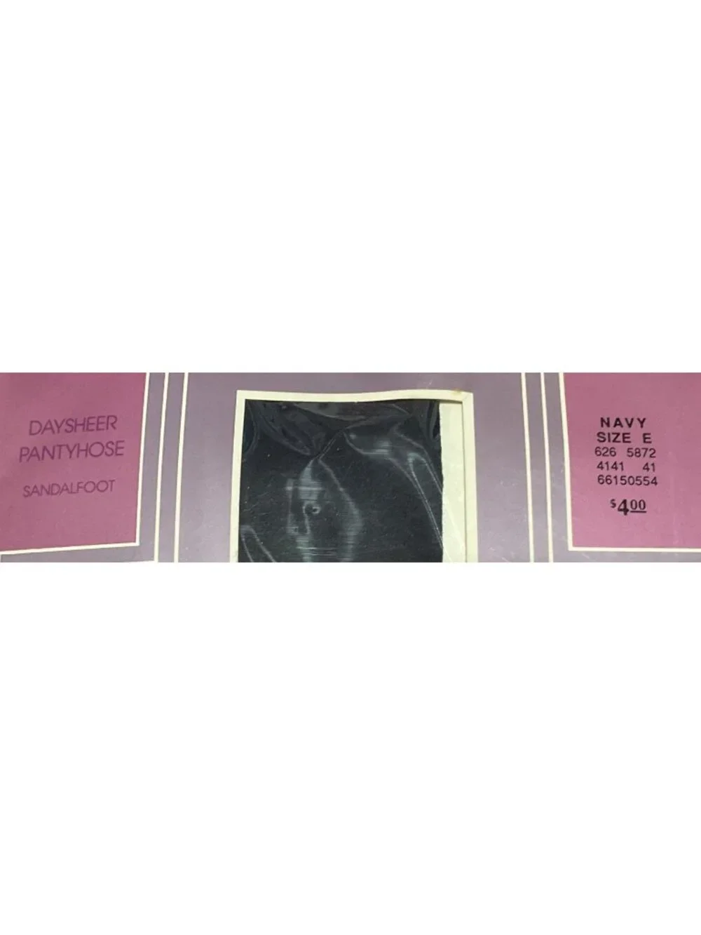 Vtg NWT Gloria Vanderbilt Daysheer Sandalfoot Pantyhose Size E Navy & Taupe